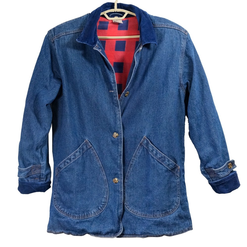 Vintage OUT BROOK Denim Chore Jacket Barn Coat Women's Large